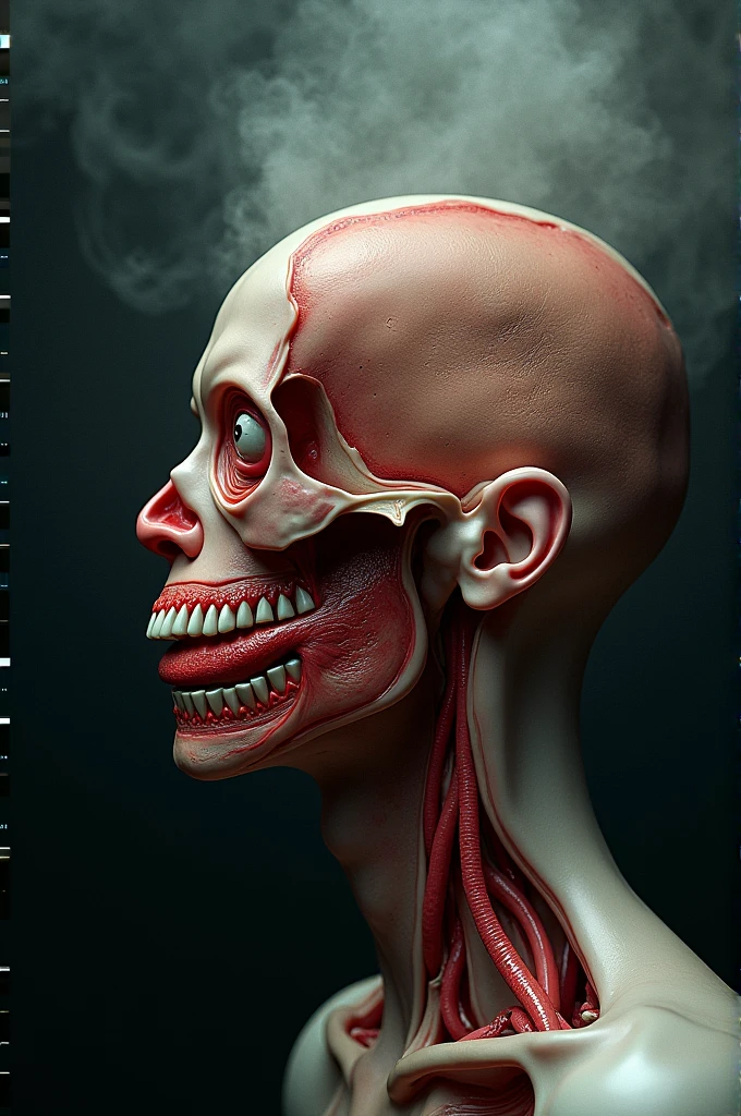 The man with one giant eye,brain split in two,is screaming