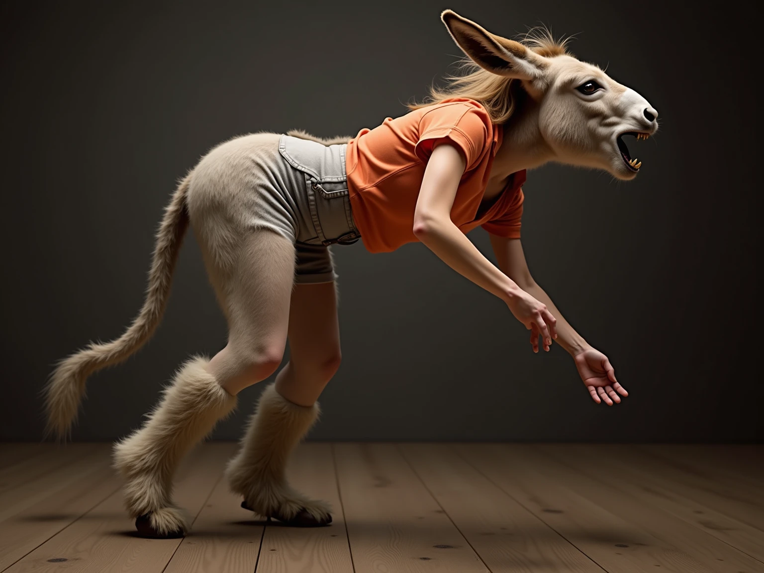 woman transformation donkey