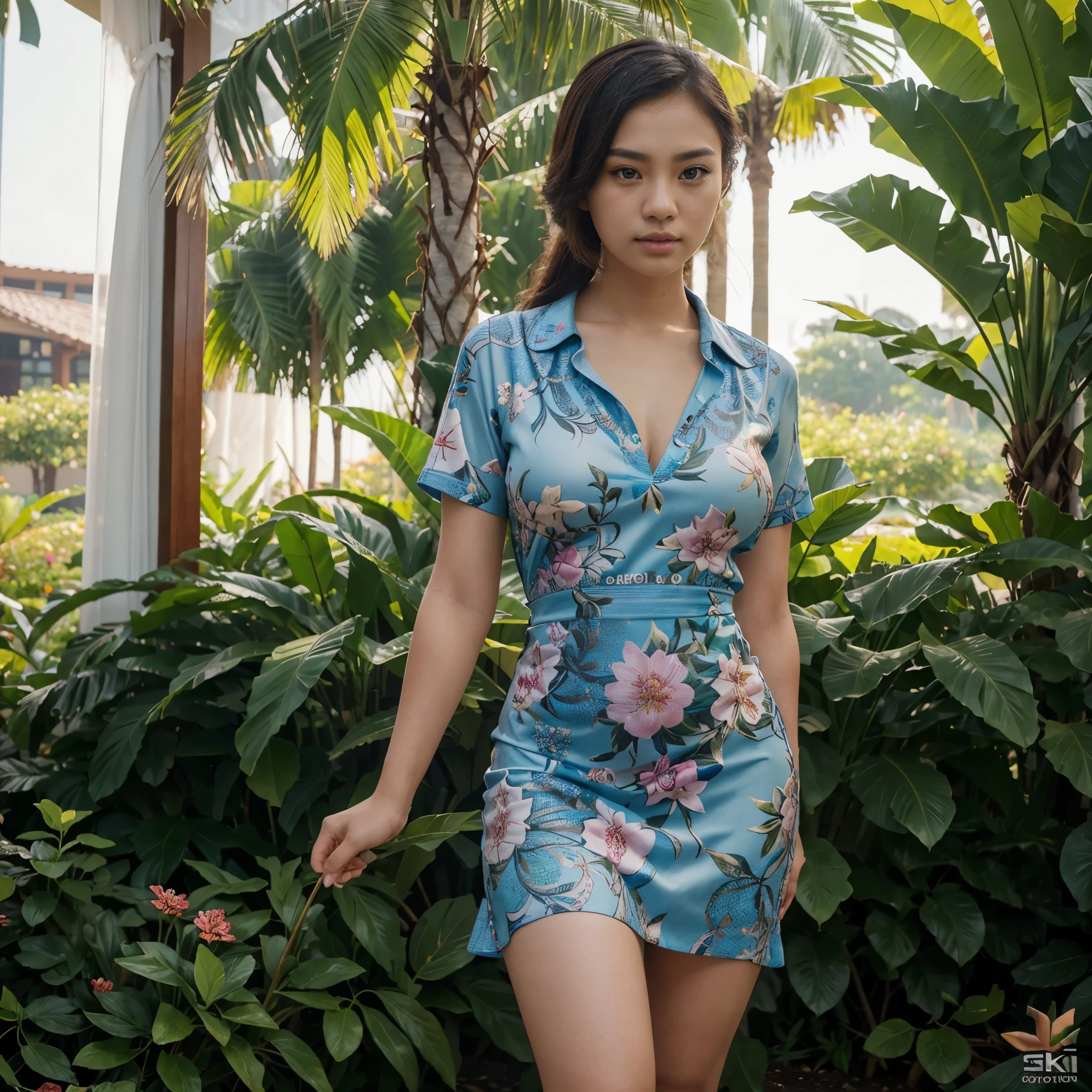 (realistic:1.3), finely detailed, quality, rembrandt lighting, (masterpiece:1.2), (photorealistic:1.2), (best quality), (detailed skin:1.3), (intricate details), dramatic, ray tracing, 1girl, japanese girl, 21 years old, detailed skin texture, (blush:0.5), (goosebumps:0.5), subsurface scattering, smiling, medium breasts, long braided hair, bangs, hair between eyes, fl0r4l_1, flower dress, strapless, cowboy shot, (contrapposto, fashionable pose:1.2), (bright sunny day, (outdoors, lake, gentle hills far away:1.2), sky), <lora:fl0r4l_1:0.7>