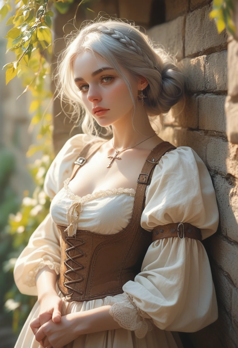 Lady Georgie Gerald, 1887, blond hair, green eyes. Victorian style.