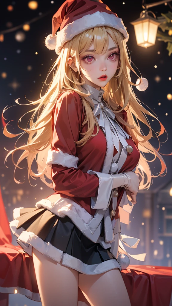 Erica Brandelli | Campione!, Blonde girl in a red dress and white stockings