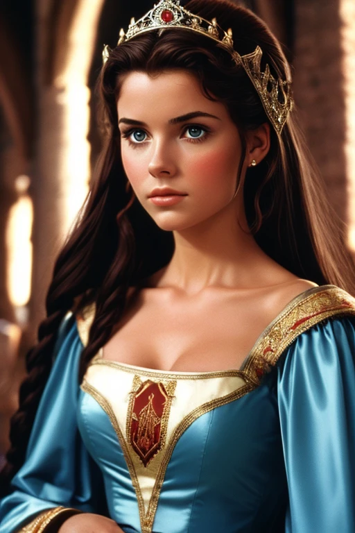 1 girl, film still, grainy film, High Resolution, Anatomically Correct, Accurate, Best Quality, medium shot, medieval princess