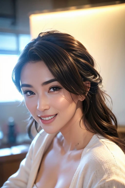 (best quality,highres),realistic,portrait,Japanese MILF,,beautiful smile,long hair,white skin,huge breasts,braided hair,charming gaze,vibrant colors,soft lighting, pose,alluring expression,enticing beauty,luscious lips,subtle makeup,tempting charm,jaw-dropping appeal,irresistible attractiveness,glamorous fashion,enchanting aura,desirable figure,captivating look,photorealistic details,exquisite craftsmanship,meticulous attention to detail,impeccable composition,dreamy atmosphere,graceful elegance,mesmerizing presence,alluring confidence,unforgettable portrayal,divine allure,unprecedented beauty
