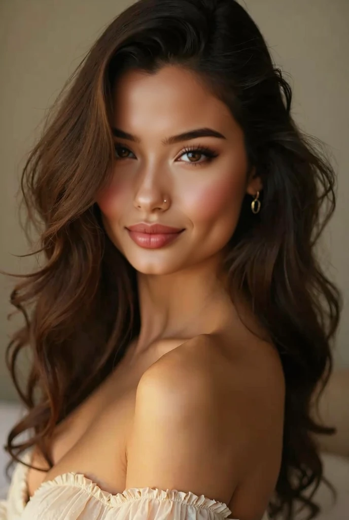 masterpiece, best quality, highest quality, perfect ???????, perfect face, perfect eyes, (detailed skin:1.1)
1girl, madisonbeer-smf, solo, brown hair, dress, realistic, portrait