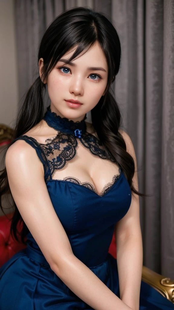 Kokoro, (best quality, ultra-detailed), (realistic:1.37), beautiful and detailed face, ultra-realistic texture, red lipstick, bright colors. High definition, 8k. expression with seductive and penetrating gaze