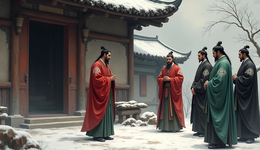 chinese lord,old,long grante hair, long white beards, ancient china scenery, ancient china clothes --auto --s2