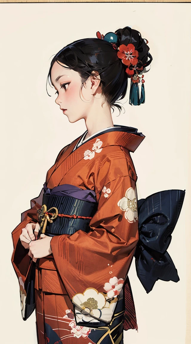 Girl, Halloween, kimono,
ai-generated, flat illustration, ukiyo-e, ukiyoe, simple, 