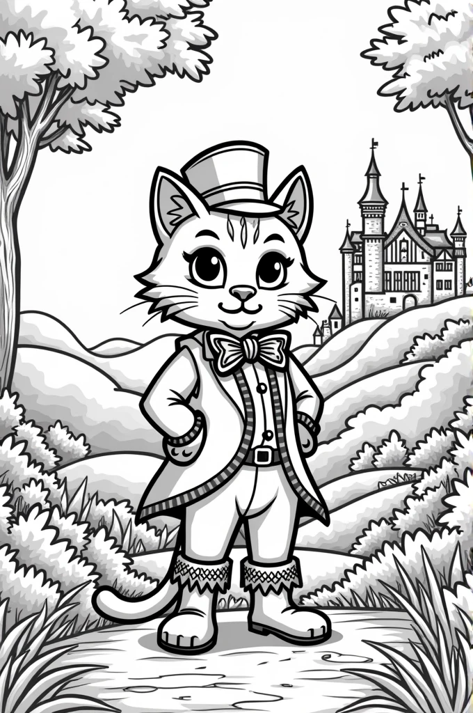 Cover of the story "Puss in Boots" for coloring