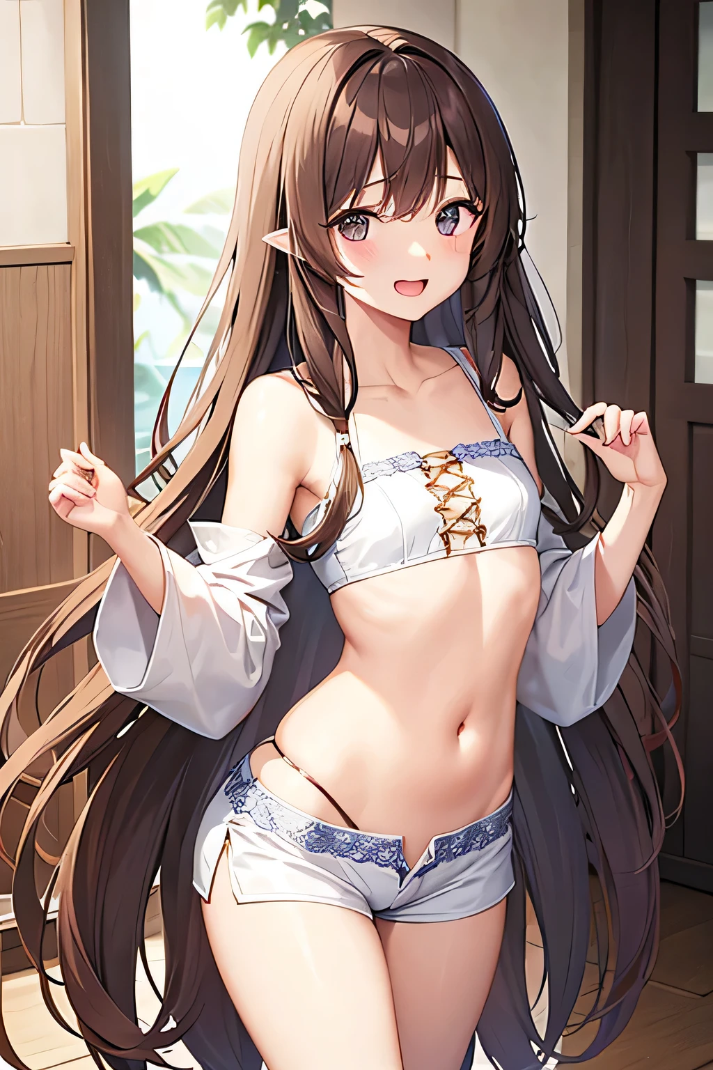 ,Facing the viewing angle,Absurd resolution、hight resolution、(masterpiece:1.4)、ultra-detailliert、((One girl 1.2))、kawaii、sullenness,(brown hair), (bobhair), (messy hair, tired hair), (braided bangs), (pointy ears, elves), (blue green eyes)beautiful expression、beautidful eyes、(the body gets wet:1.1)、(all-fours:1.3),((look from down:1.9))(wet skin and hair:1.2),(Sweaty body:1.2)、(blush:1.22)、(Heart-shaped eyes:1.17)、(Heart shaped pupils:1.07),(Heart shaped pupils:1.09),(heart on eyes:1.07)、(droolng:1.2)、(White liquid on the thighs:1.15),(white, white turbid liquid on the body,,,,,,,,,,,,,,,,,,,,,,,,,,,,,,,,,,,,,,,,,,,,,,,,,,,,,,,,,,,,,,,,,,,,,,,,,,,,,,,,,,,,,,,,,,,:1.2)、(Crying expression:1.5), ((Girl straddling guys:1.8)),((SEX:1.5)),(Barefoot:1.1),(girl with:Putting hands on a man's body),(public_The tattoo:1.1),(Stomach_The tattoo:1.1),(Motion Blur:1.8)