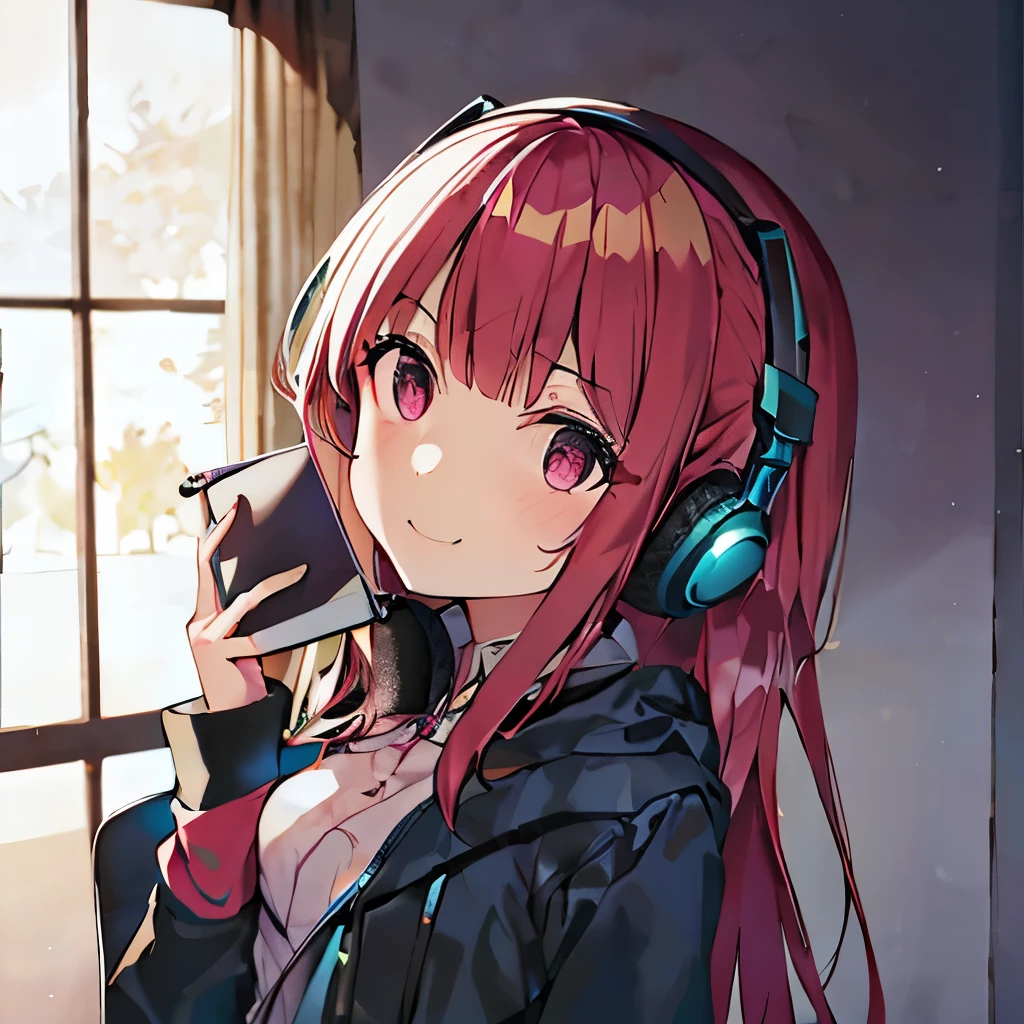 Girl wearing headphones