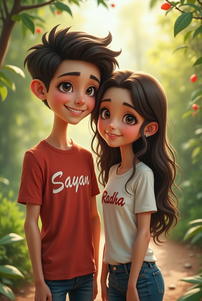 Indian cartoon love bute boy and girl