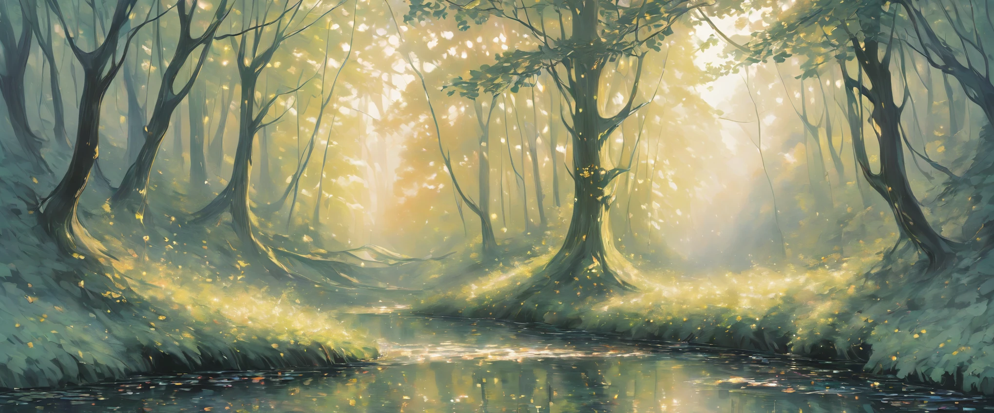 digital art,forest,Landscape painting,painting,Deep in the forest,Deep green forest,beautifulforest,weak light,Tyndall effect,masterpiece,Oil paints,intricate details,T-Masterpiece,Inspiration,beautiful,rendering,masterpiece,highest masterpiece,Art work using light,Artistic,get used to it,Microparticles,Flame,stream,Morning haze,early morning,,Gradation,masterpiece,highest masterpiece,highest quality,rendering,rich colors,Cast a colorful spell,dream-like,Detailed details,In detail,,bright colors,Beautiful light and shadow,magic,dream-like,Inspiration,beautiful,rendering,colorful,wonderful,particles of light,それにget used to it,masterpiece,highest masterpiece,Art work using light,Artistic,それにget used to it,Tyndall effect