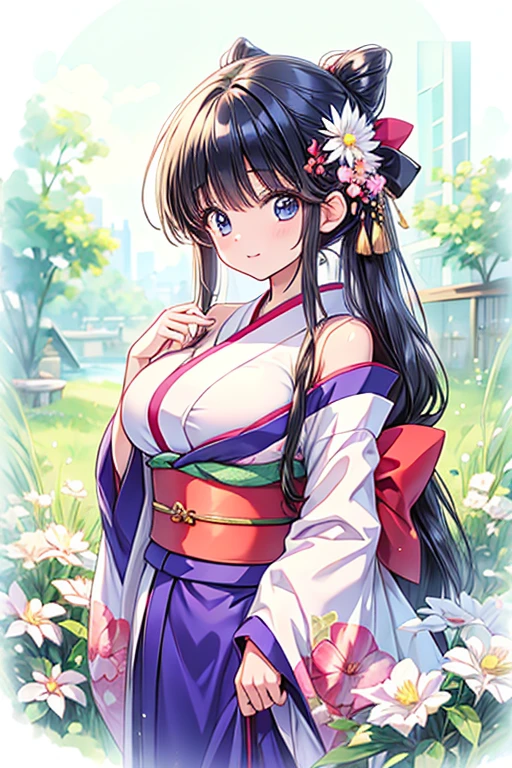 (Super beautiful woman in kimono)、((highest quality、8K masterpiece:1.3))、sharp focus:1.2、(super beautiful face:1.0)、(shiny skin:1.0)、realistic pictures、black hair、video writing、High resolution eyes and face、video writing、japanese actress、from the front、Medium chest、with a happy smile、The beauty of slender abs、whole body、wearing a kimono、cherry blossom in full bloom、luxury obi