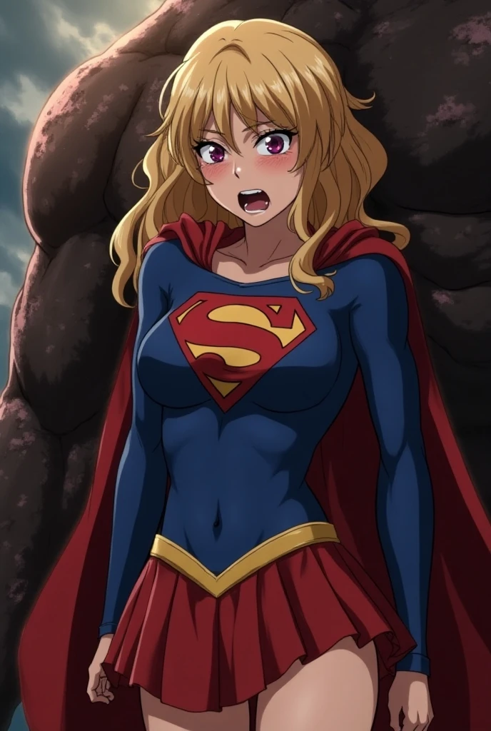 highest quality、complete limbs、Beautiful woman、solo、((brown haired woman:1.4))、((A woman with a tied hairstyle))、(((big breasted woman:1.3)))、((Woman in Supergirl leotard:1.3))、(((A woman surrounded by countless red tentacles)))、(Tentacles wrap around a woman&#39;s body)、(The tentacles are wrapped around the woman&#39;s arm.)、(The tentacles are wrapped around the woman&#39;s legs.)、((The woman is crying out in pleasure:1.1))、((The woman is panting with pleasure:1.2))、(((Three tentacles inserted into a woman&#39;s pussy:1.5)))、(((A woman whose entire body is soaked with mucus:1.3)))