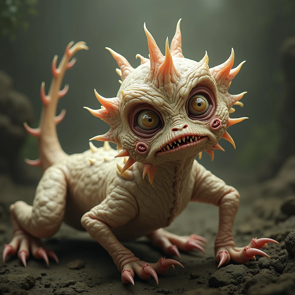 (((Extreme close-up strange creatures Critters merged with a Gremlins front images color images Splash)))