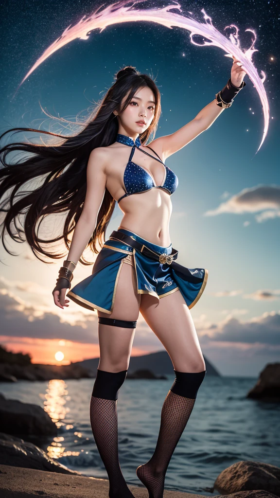 Perfect body,(1人のPerfect body),(Japanese 6th grade girl),(Wizard's attire:1.5),(Open-legged position),(I can see your shoulders:1.5),(Open leg posture:1.5),(8k images),(Panties:1.5),(thunder)