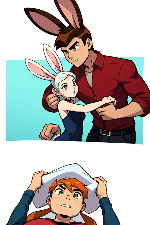 Male human amirhossein ajorloo and female furry sara rabbit mode of tango ben 10 style 