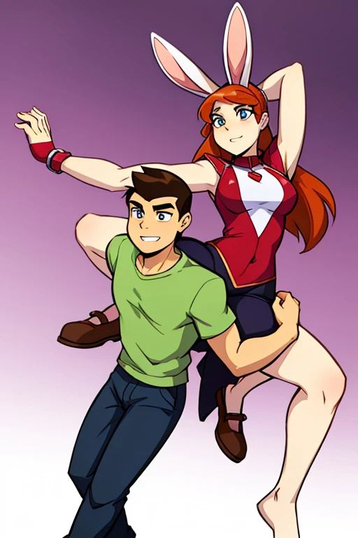 Male human amirhossein ajorloo and female furry sara rabbit mode of tango ben 10 style 