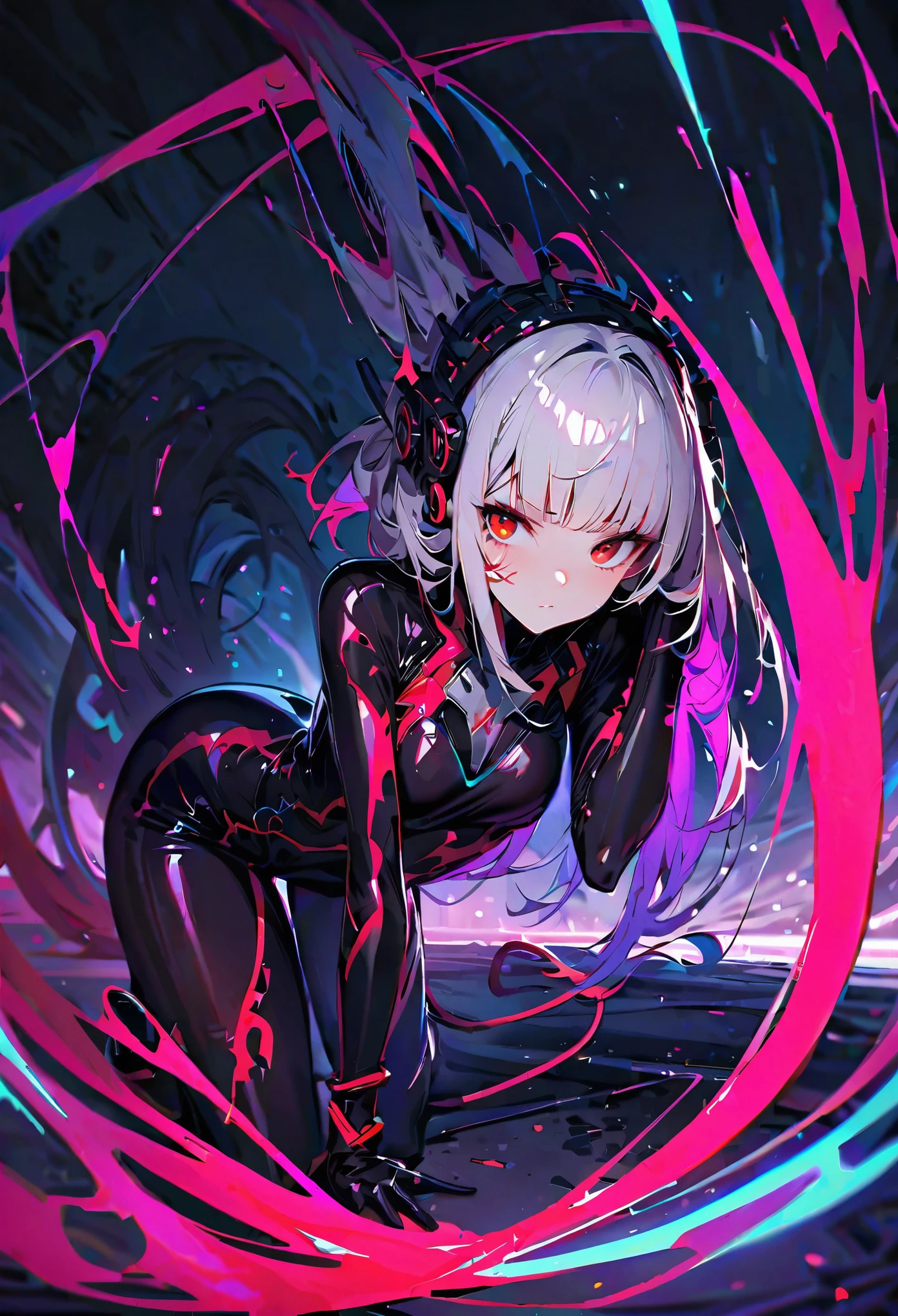 Black full body suit 5 year old girl seductiv a smile succubus sprawl