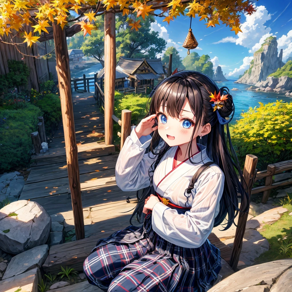 1 girl, Rika Takana, chair, outdoor, full body, heart, sitting, blue left eye, golden right eye, --auto --s2