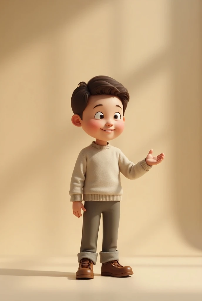 a happy cute kid standing short hair, vestindo uma fantasia espacial, , fundo branco, barnet, tom, Estilo Pixar, ..3d, desenhos animados, rosto detalhado, asymmetrical 16k