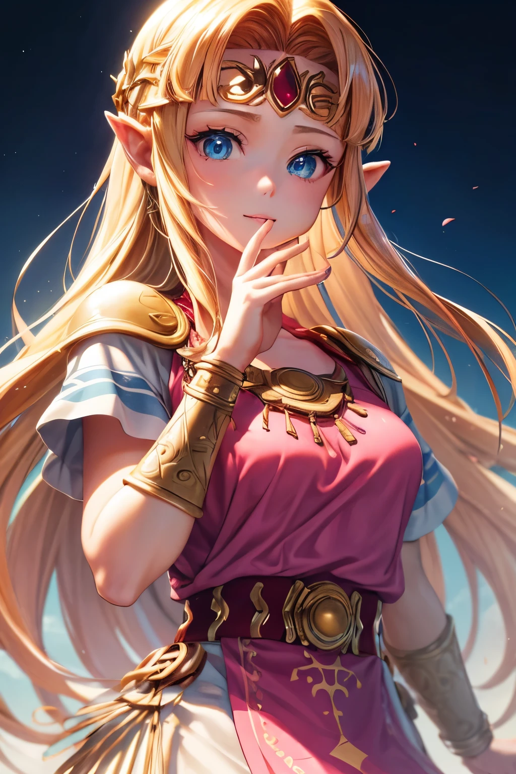 (8k, raw photo, masterpiece, extremely detailed, best quality, professional lighting, high res), BREAK beautiful and adorable girl, zelda-albw