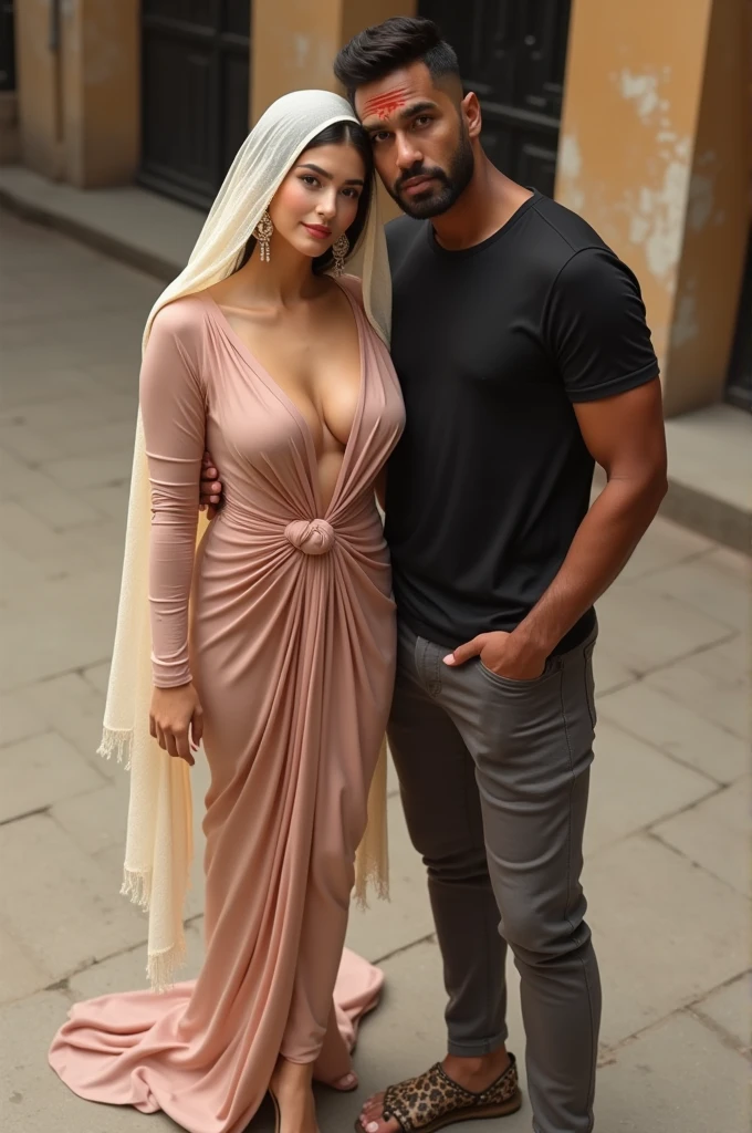 faaris azura and kim kardashian, arabic style, aesthetic, praying, mosk, thobe