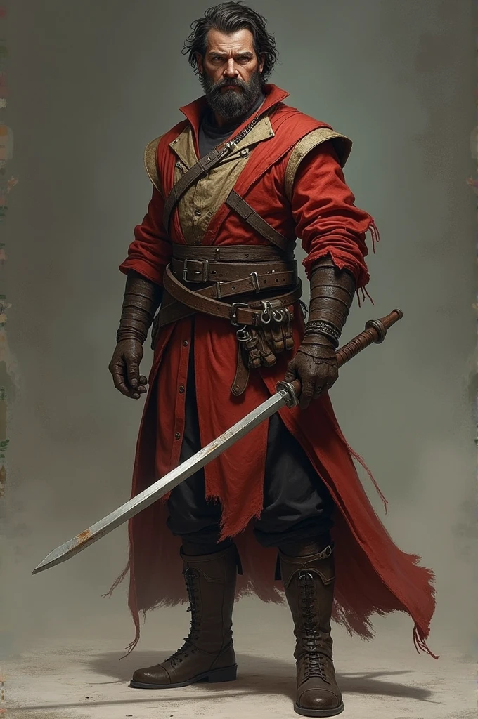 (Best quality,4K,8K,A high resolution,Masterpiece:1.2) cossack, ukrainian, hetman period, black hair, shaved head with cossack bangs, black moustache, ukrainian cossack in hussar armor, high armor detail, best armor, majestic cossack, holding saber, loose clothing with embroidery, olyag with red elements, single figure , majestic composition, military honor, determination, symbol of bravery, will, symbol of freedom, free man with honor