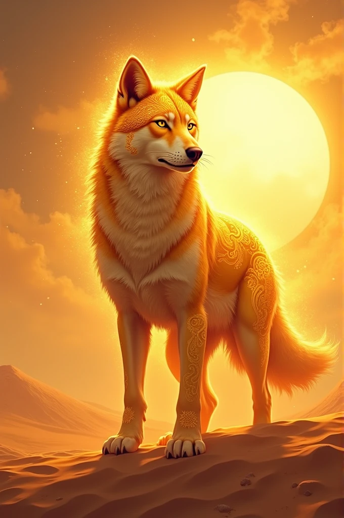Divine Dog,Fantastic fantasy,Shining gold