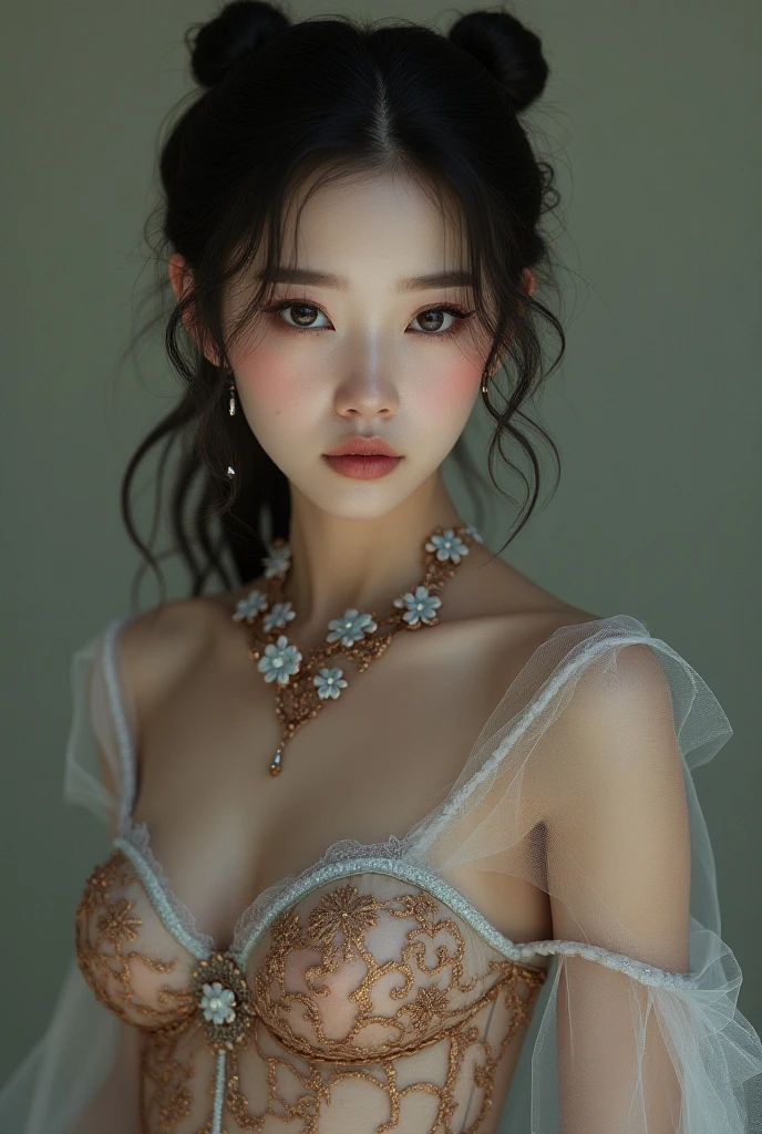 (Chinese girl), (Chinese model),
upper body, Eyebrows are neatly arranged,
The tip of the chin is rounded,
The forehead is wide, the protrusion is rounded, smooth and beautiful leg, queen, Cosplay photo, (huge breast),