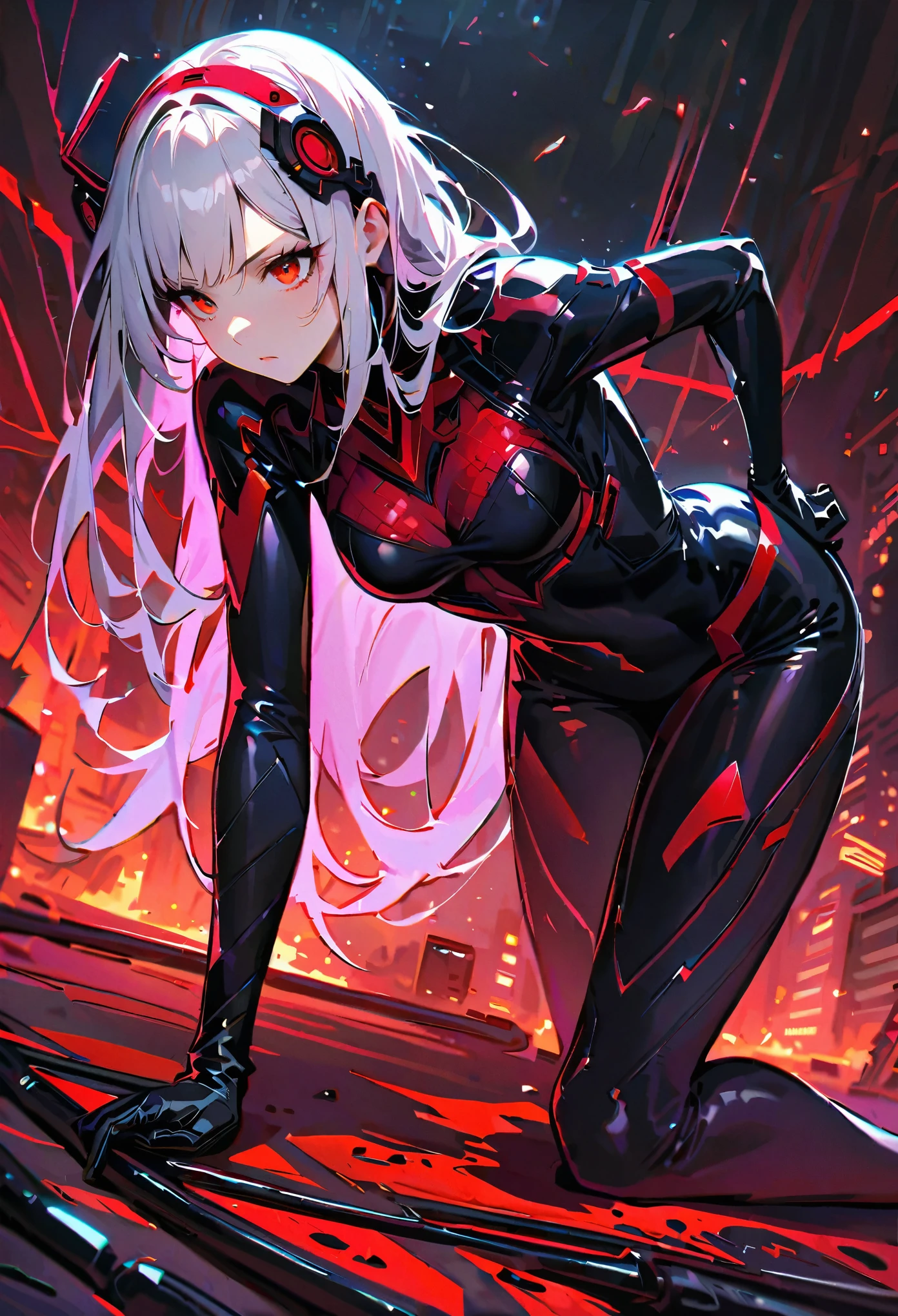 (comic book style),(linear art_Anime),(masutepiece, Best Quality, ),(Laura Bad Picture:1.2),(Lora Add Details:1.2),A highly detailed,(flat-colors:0.8), 8K,1 girl in、(Futuristic Chinese Fashion_Luxurious embroidery:1.2),Cyber Chinese Style_high-tech backdrop、(machinery background_Chinese background:1.0)、(cyberpunked:0.8)、(Cyber weapons_Cyber Equipment:1.2)