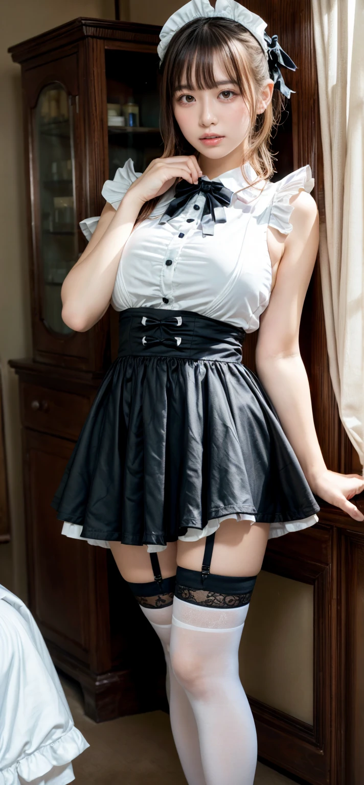 (masutepiece, Best Quality:1.2), 8K, 85 mm, Official art, Raw photo, absurderes, A dark-haired, (Blue eyes, Lolita Fashion, sweetlolita, Gothic, Dress:1.2), Idol face, Upper body, Beautiful Girl, gardeniass, Copenhagen, Short sleeve, Elegance, Sophisticated, gardenia, Film grain, chromatic abberation, Sharp Focus, face lights, Dynamic lighting, Cinematic lighting,(( red blush、embarassed expression, Look away、Looking down in embarrassment:1.2))、(((tucking up the skirt、White panties are visible、Panties dig into Streakman)))、NSFW、