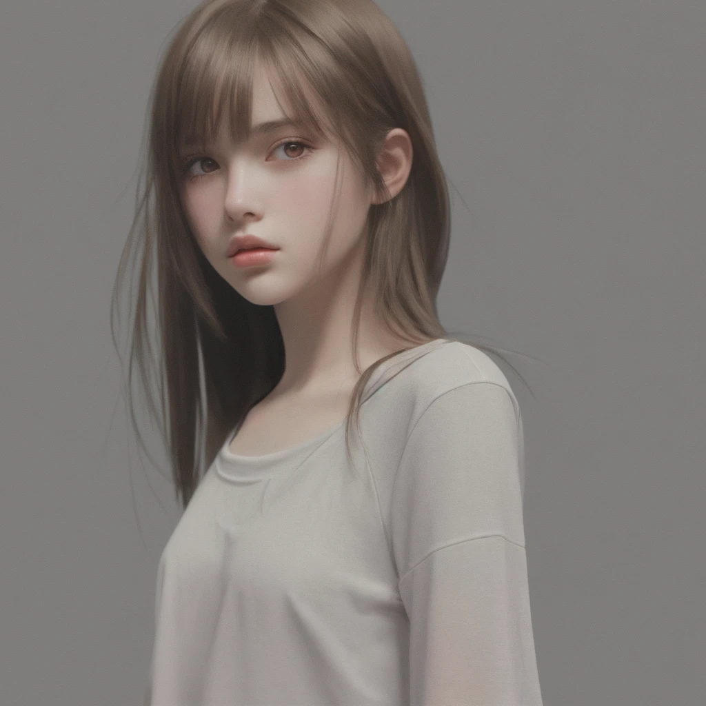  1 girl,  Hi-Res, Best Quality,  simple background,  realistic texture