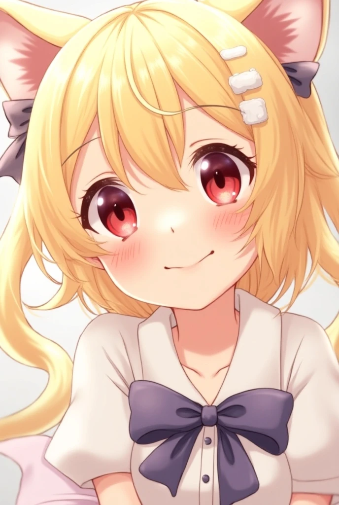 G-Cup masterpiece highest quality High resolution Blonde uniform student Show off your breasts cute Momoi Saiba smile A slightly open mouth Light in your eyes Eye highlights tits bra