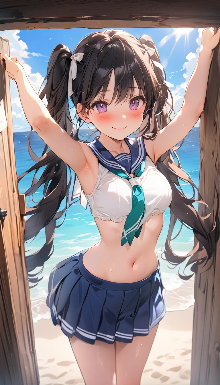 NSFW,(super fine illustration,8k cg wallpaper,highest quality,very detailed,ultra high resolution,best aesthetics),(cowboy shot,From front),Idol Master,((umi kousaka)), (yo, beautiful girl), (beautiful blue eyes),((((beautiful light brown hair)))), ((long waviy hair)),(wet hair), (shiny hair), (beautiful pale orange skin),(shiny skin),(wet skin),((light blue border line bikini)),((see-through)),(flat chests,large breasts), (((pubic light brown hair:1.3))),(bsp, pussy juice dripping,pussy, pussy slip,no makeup, sweaty body),(no bra),(no panty), (((clothes lift))),((spread legs)),(((spread pussy:1.3))),(((female masturbation:1.5))),((steam)),(scatter sweat),(one eye closed), (standing split:1.2), (leg up:1.2),(leg hold),Open legs), (open pussy:1.2), (Abs:1.3), (Erect nipples), (Gravure Pose), (a big smile), ((out tongue)),(Kamimei),(feel good),(((ecstacy Face))),(outdoor,summer beach side),((bukkake,cum on body:1.9)),(cum on Face:1.9),Blur the background,