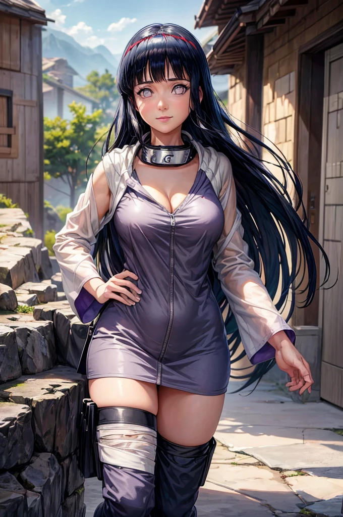 (masterpiece), 8kquality, expressive eyes, perfect face, beautiful girl, extra detailings, extra watermark, full body, bare shoulder, naughty style, parfect body, large breast, a close up of a person with long hair and a hoodie, hinata hyuga, hinata hyuga from naruto, from naruto, as an anime character, perfect anime face, she has dark blue hair with bangs, female anime character, anime character, anime best girl, hime cut hairstyle, dark blue hair, (red glossy lips:1.3), light purple eyes, big breasts, realistic, ultra detail