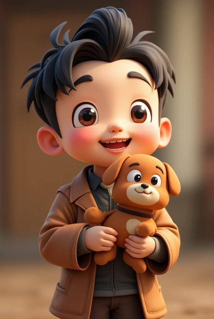 He looks like a man, small in stature, big eyes, short black hair, and a single-minded personality and a company animal who is strict about time