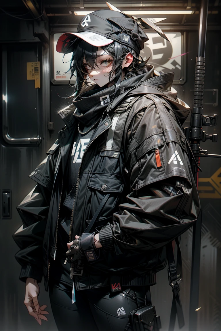 Aesthetic body boy with teeth mask and empty eyes praying , cyberpunk