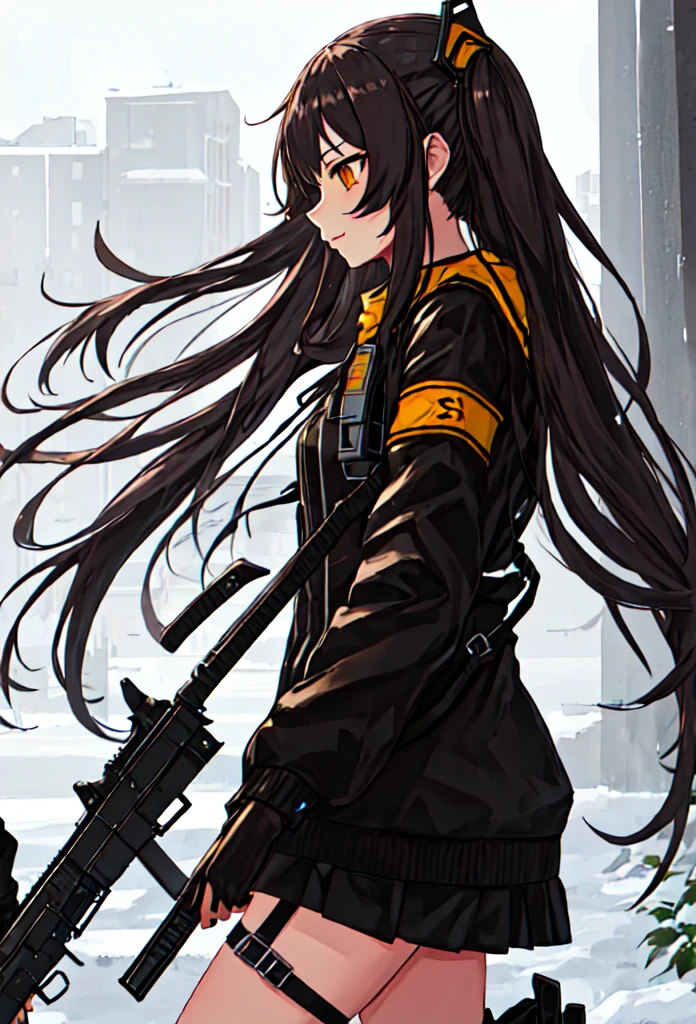 {safe:1.10}, Best Quality, masterpiece,  Hi-Res, Alone, {UMP9_ Girls Frontline:0.90},  profile, from_side,  upper _body