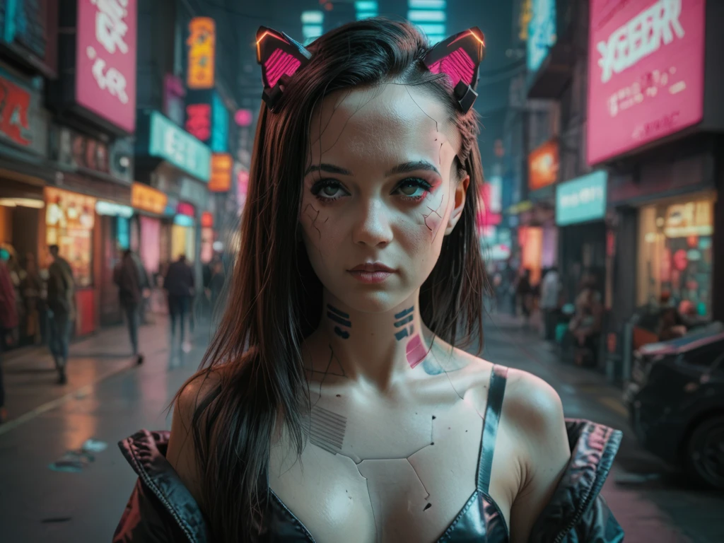 Anime girl in futuristic outfit with cat ears and headphones, Cute Cyborg Girl, digital anime art in cyberpunk style, anime girl cyberpunk mech, female anime girl cyberpunk, anime girl cyberpunk, beautiful cyborg girl, perfect android girl, anime cyberpunk art, portrait anime space cadet girl, Dreamy girl in cyberpunk style, digital cyberpunk - anime art, Girl in fur cyber armor, Cyberpunk beautiful girl