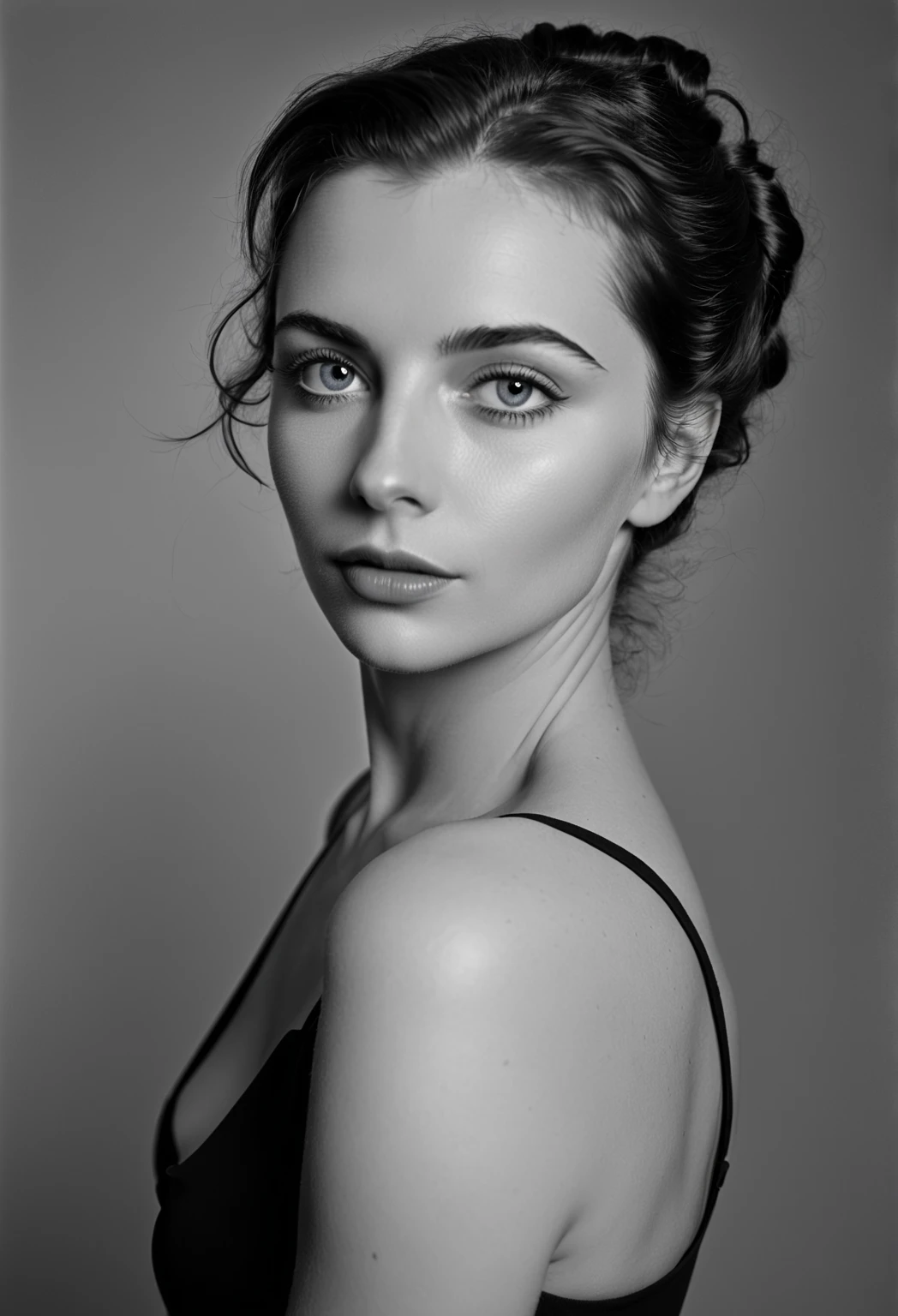 (Fermer, editorial photography of'une femme de 21 ans), (very detailed face:1.4) (sourire:0.7) (background to the'interior of the'darkness, lunatique, private study:1.3) Point de vue, par Lee Jeffries, Nikon D850, photographie de pellicule ,4 codes portra 400 ,f1 camera.6 lentilles ,couleurs riches ,hyper realistic ,Realistic texture, dramatic lighting , cinema 800,