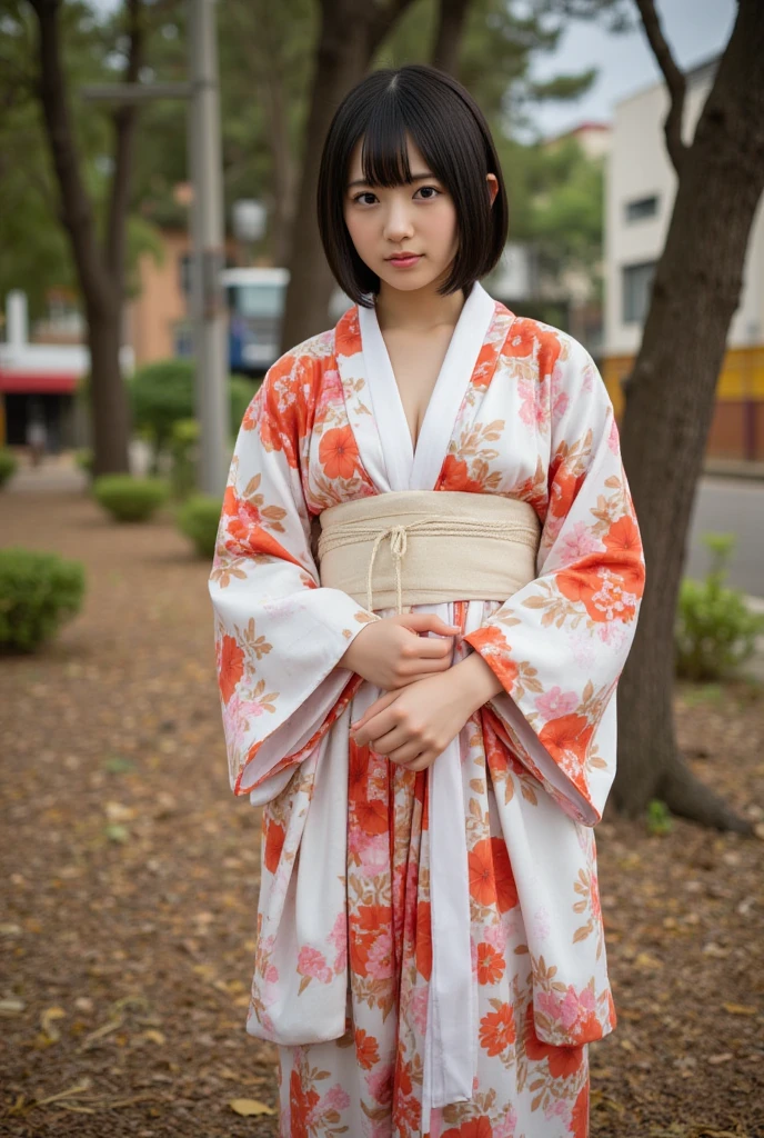 <lora:shihosd:1>, upper body, photo of shiho, japanese girl, standing in park, wearing yukata, sunset, professional lighting