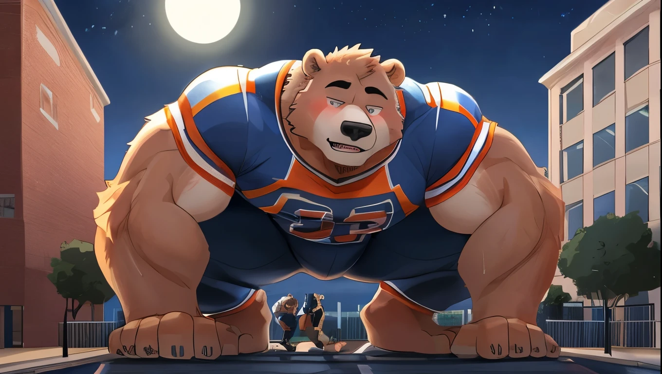 solo, wolf, three identical heads on one body, black hair, beards, wolf ears, tail, masculine, necks, pixar eyes:1.2, adult, male, 50 years old, by dramamine, (fat, tall, dadbod, chubby, big belly, sweaty, gray fur, basketball court background, (shirtless, nude, flaccid penis, hairy testicles, big nipples), correct hands, correct anatomy, (ultradetailed, best quality, detailed masterpiece, highly detailed masterpiece, 4k, professional cartoon), (natural pose, running:1.4, nuanced expressions, shouting, angry, shocked, excited)