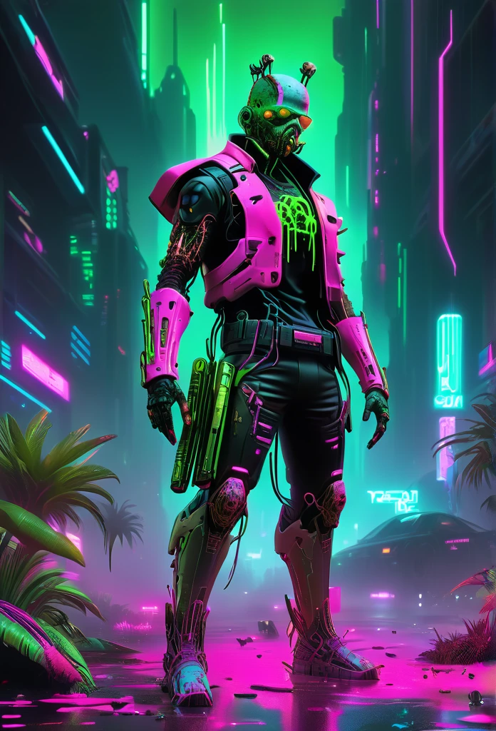 illustration, cyberpunk, Frantic, Fujifilm Superia, dripping with fluorescent green, Bronzepunk, Leather, desolate flora, Tranquility, Cinematic still, Rob Liefeld, CMYK Colors, gilded technique, De Stijl, Tweed, White and Coral (illustration, cyberpunk:1.3) , Vincent Callebaut, Pure, Suffering, Plain white background, Australian Tonalism, DayGlo pink and contrasting colors splash, James Paick, Mysterious, Peaceful, The fallen, unreal engine, abstract