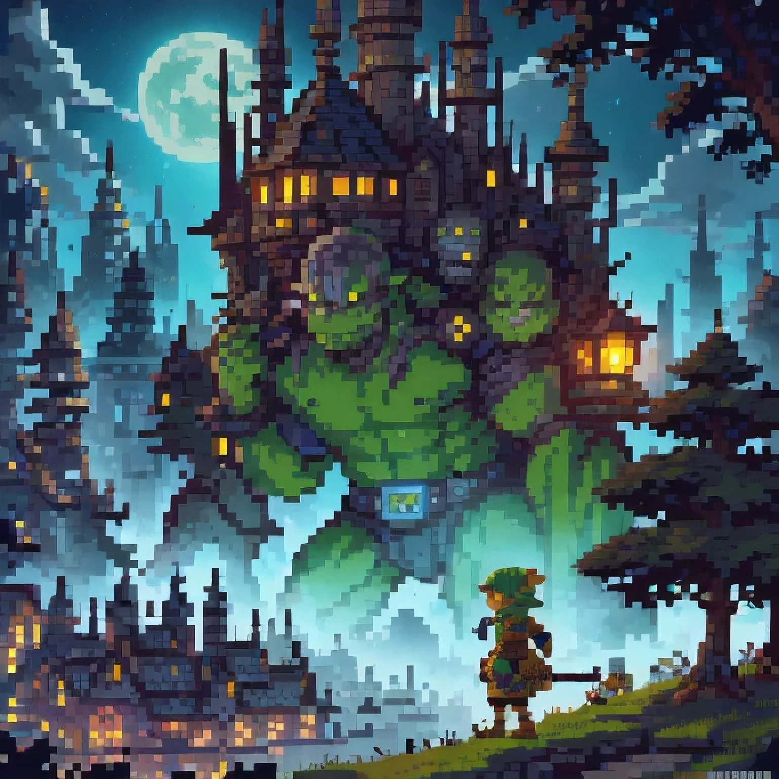 (( Goblins City : 1.5)), (masterpiece), ( is the best quality: 1.0), ( Ultra High Resolution : 1.0), Detailed illustrations,  Detailed Scenery ,  vibrant  colors goblins walking through the city, 8K, night, Moon Clouds , ((magic,  beautiful , Trees: 1.4 )), (( is the best quality,  vibrant ,  32k Clear Lighting Effects )).