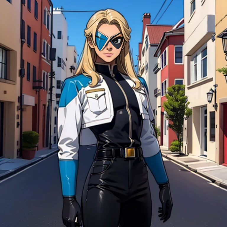 ( Best Quality )(Overall view),Back Alley, クールでハンサムな顔の男性のレプリロイドは18 years old,  Shiny Sentai Hero Suit, 18 years old, Tall, Long Hair,  Hero Eye Mask , 