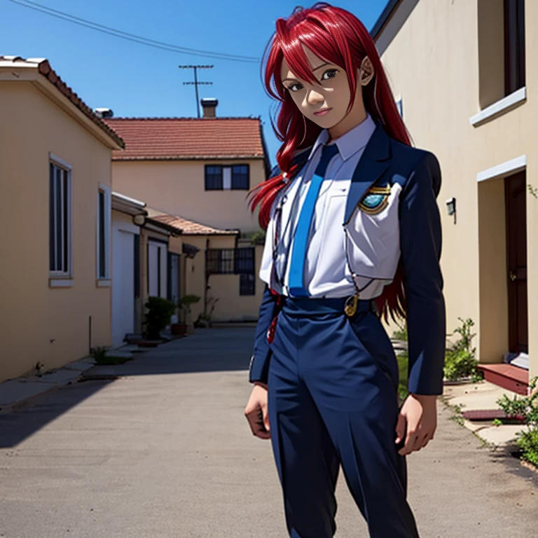 ( Best Quality )(Overall view),Back Alley, クールでハンサムな顔の男性のレプリロイドは18 years old,  Shiny Sentai Hero Suit, 18 years old, Tall, Long Hair,