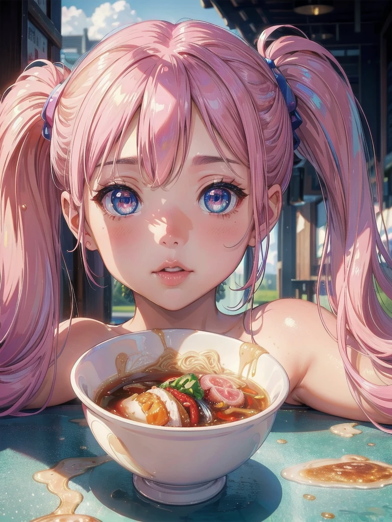 NSFW, (masutepiece), (photo realistic1.4), 超A high resolution, Best Quality, 8K,come before:1.0,perfect hands, perfect fingers, perfect legs,1girl, squaing from side, upper body,(sideways glance:1.3), looking at viewer, looking up, rubbing eyes, hand up, leaning back, 1woman,idol master,((hina araki)), (20yo, beautiful girl, cute girl), (beautiful brown eyes), (beautiful orange hair), (((short hair))), (waviy hair), (wet hair), (wet skin), (sweat), (steam), (flat chests, large breasts),((green truck suit)), ((open clothes)), (wet, sweat:1.3), ((wearing glasses)), (food,cup, table, plate, bowl, pizza, drink,pov_across_table, dinnig)),(cum on body:1.9, cum on hair:1.9. cum on face:1.9, cum on mouths:1.1,cum on table:1.9)),((multiple boys, peeing on a girl, multiple penises, gangbang))),ahegao,ecstasy torogao, saliva trail, nose blush,((shyness smile:1.3)), (eat cum:1.1),(peace sign:1.5),(bouncing breasts), (Gravure Pose), (sex,reverse cowgirl),(looking back),(indoor,my room),