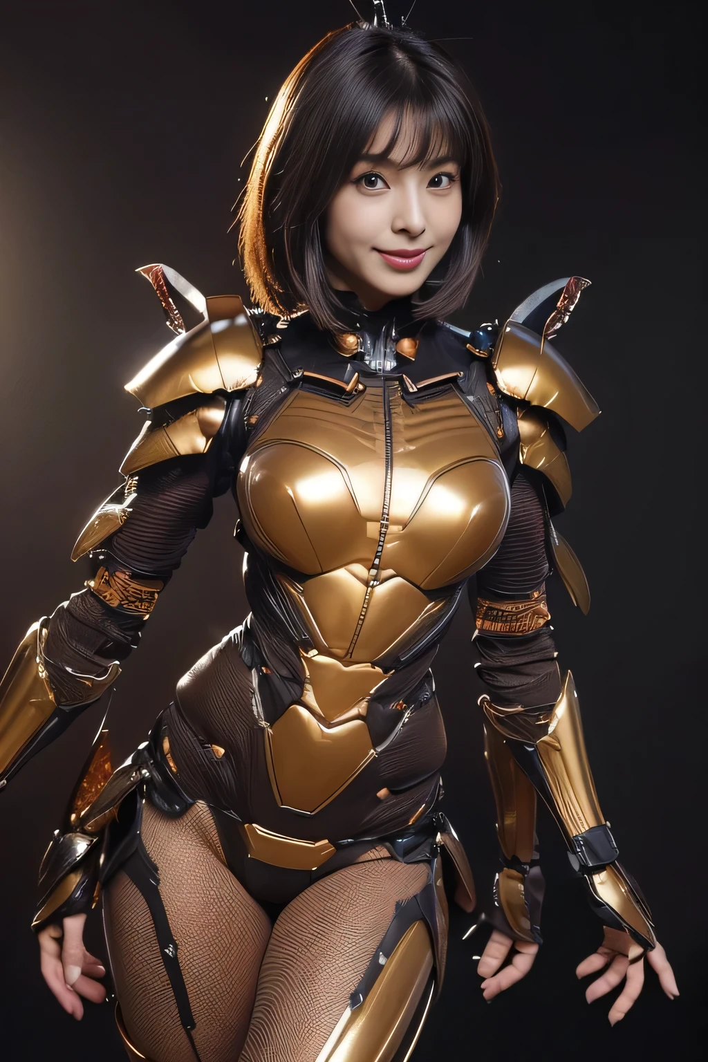 (high resolution,masterpiece,best quality,extremely detailed CG, anime, official art:1.4), realistic, photo, amazing fine details, all intricate, gloss and shiny,awesome many layers, 8k wall paper, 3d, sketch, kawaii, illustration,( solo:1.4), perfect female proportion,villainess, (fusion of dark brown cockroach and lady:1.4), (brown cockroach form lady:1.2), (brown cockroach lady:1.2), (fusion:1.2), (solo:1.4), (evil smile:1.2), muscular, abs, (cockroach brown exoskeleton bio insect suit:1.4), (cockroach brown exoskeleton bio insect armor:1.2), (brown transparency cockroach wing:1.4), (brown cockroach antennae:1.3),