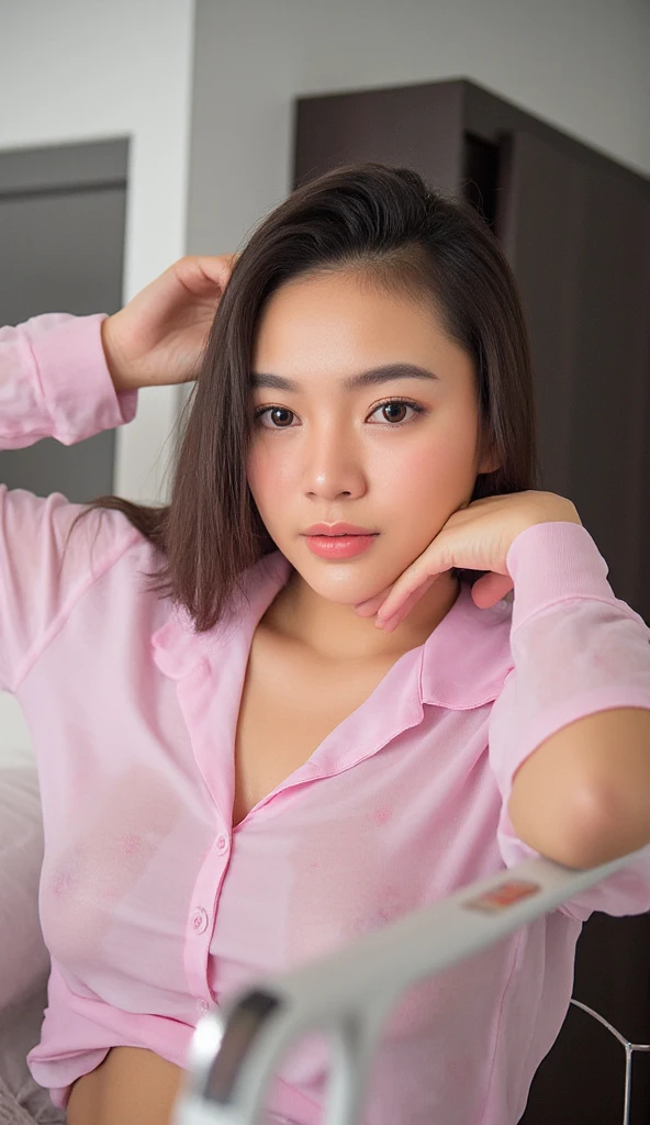 (1girl,beautiful detailed eyes,beautiful detailed lips,extremely detailed face,long eyelashes,asian girl,cartoon pajamas,minimalist bedroom,studio lighting,relaxed pose,seductive,high quality,8k,detailed,photorealistic,realistic,super detailed,masterpiece,octane render,cinematic lighting,intricate details,sharp focus,vibrant colors)